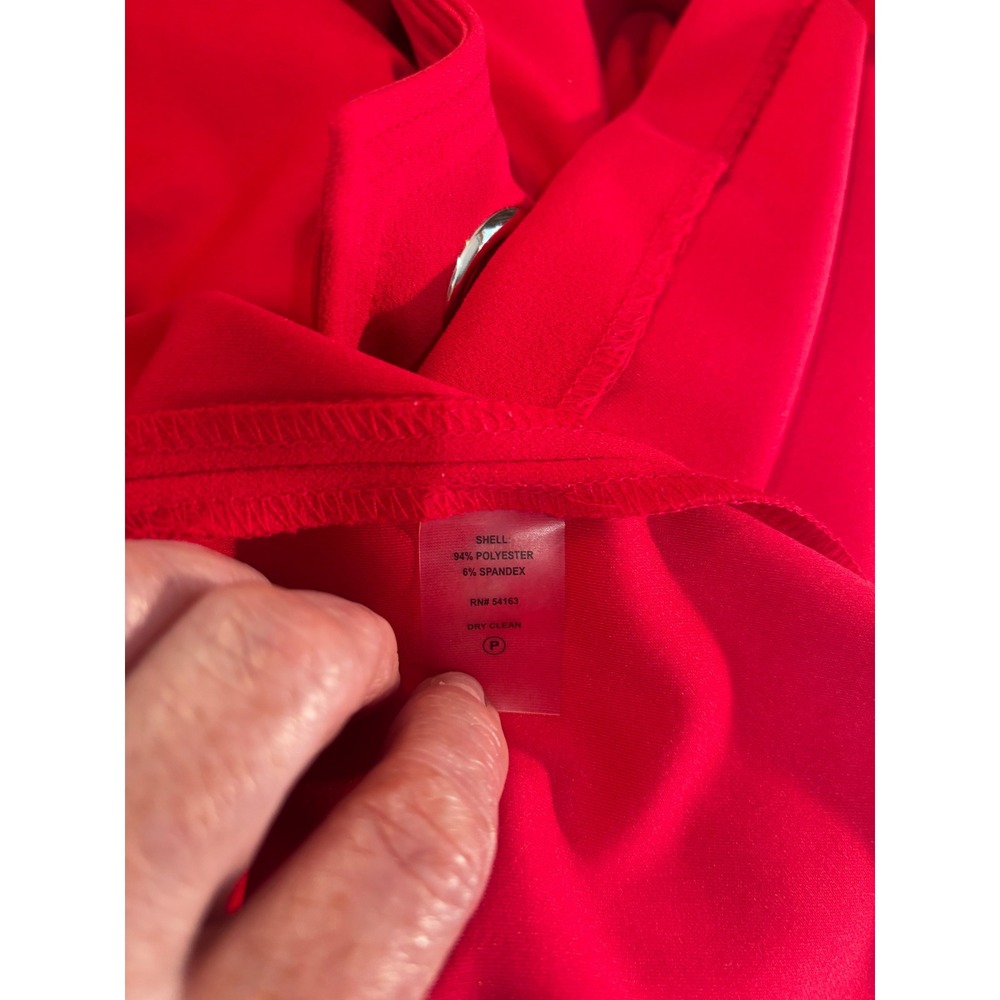 Tommy Hilfiger Sheath Dress Womens 12 Red Gold Button Faux Pocket Cap - Picture 9 of 10